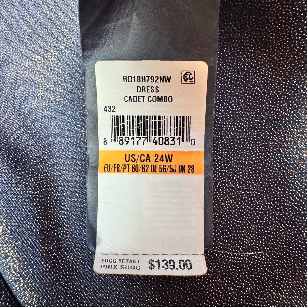 NWT New $139 Rachel Roy Augustine Metallic Ruffle Dress Size 24W - Picture 8 of 10